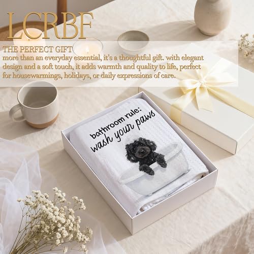 Poodle Wash Your Paws Kids Bathroom Hand Towels - Funny Black Poodle Kids Bathroom Hand Towels, 16x24 Inch, Dog Lover Gift - LCRBF