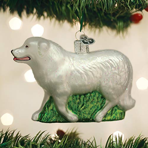 Old World Christmas Great Pyrenees Glass Blown Ornament for Christmas Tree, Handcrafted Holiday Decoration, Dog Collection