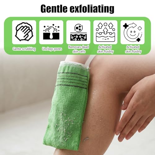 Korean Exfoliating Washcloth and Mitt Set for Body Back Shower