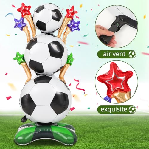 Giant 62-Inch Soccer Ball Foil Balloon - Football Party Decor