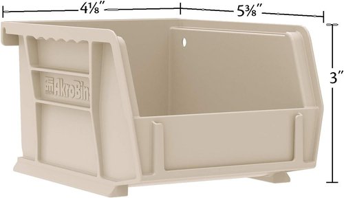 Akro-Mils Plastic Storage Bins - Space-Saving Stackable Organizers for Garage & Pantry | 5" x 4" x 3", Red, 6-Pack