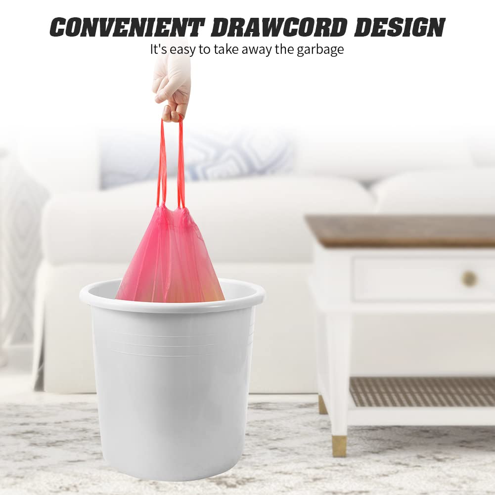 4 Gallon Drawstring Garbage Bags, Drawstring Trash Bags, Trash Bags for Office,Bathroom, Kitchen,Bedroom,3rolls/60 Counts(Pink)