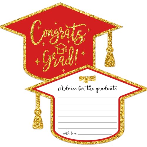 50 Red Gold Graduation Advice Cards for Class of 2026