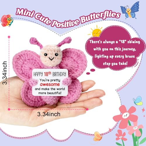 Handmade Crochet Pink Butterfly Plush - Meaningful 18th Birthday Gift
