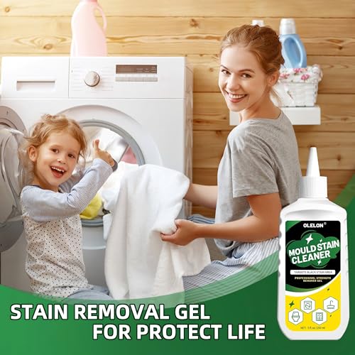 OLELON Mold Stain Remover Gel - 5 Fl Oz (Pack of 2) for Washing Machine & Tile Grout