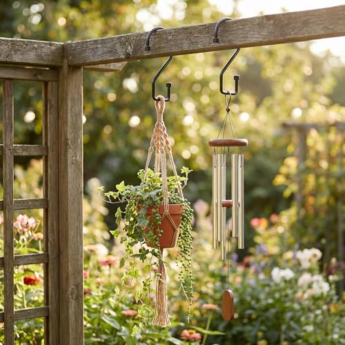 Heavy Duty S Hooks - 12 Pack Reversible Metal Hooks for Kitchen, Bathroom, Garden