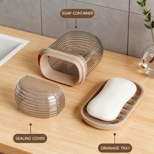 Portable Travel Soap Case - Drainable, Leak-Proof, Clear Plastic