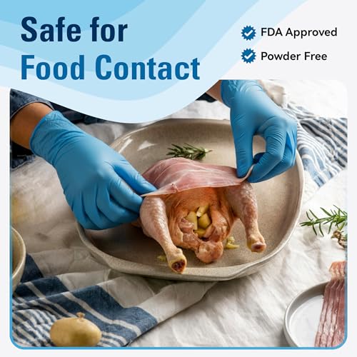 SWIFTLITE Food Safe Disposable Nitrile Gloves - Latex-Free, Blue