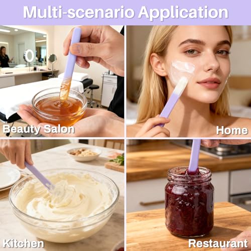 RAQEHO 3-Pack Reusable Silicone Wax Spatula & Applicator Sticks