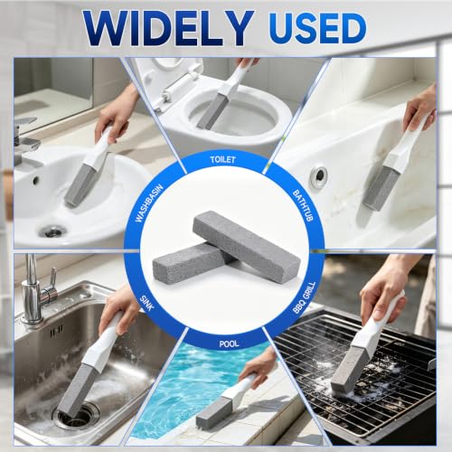 Pumice Stone Toilet Bowl Cleaner - 8 Pack with 2 Handles
