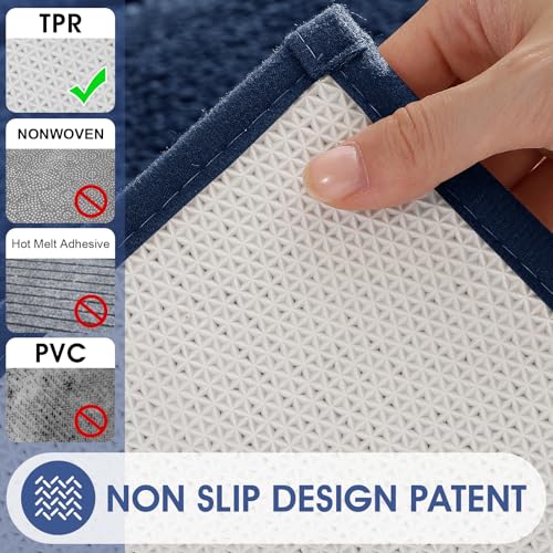 IM HOME Ultra Soft Plush Microfiber Bath Mat - 20" x 32" Navy Blue