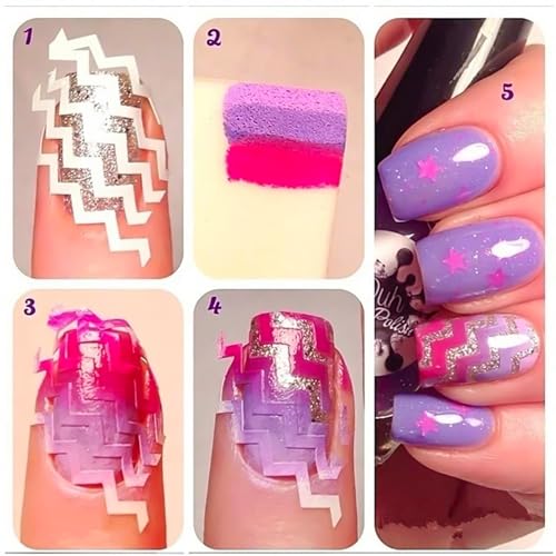 French Tip Nail Guides Smile Line Stickers 60 Sheets Wave Line