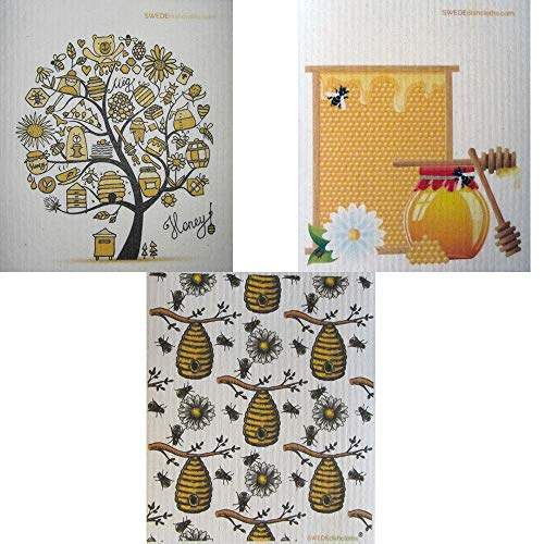 SWEDEdishcloths Cellulose Sponge Dish Towels - Set of 3