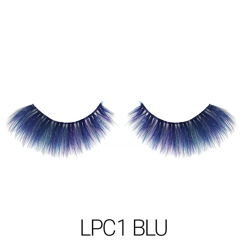 Laflare 3D Prism Color Silk False Eyelashes Blue 3-Pack