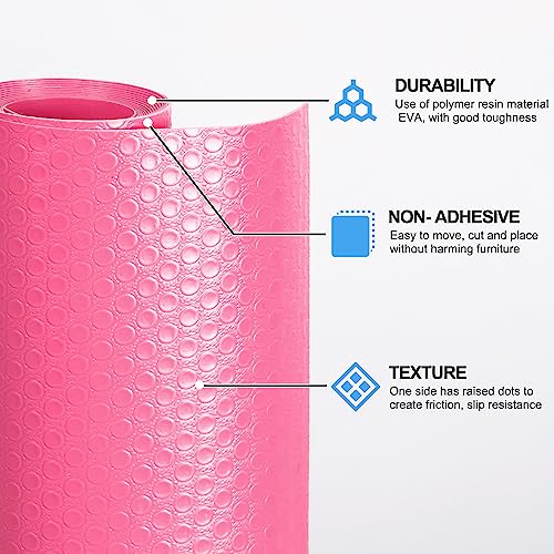Bloss Non-Adhesive EVA Shelf Liner Roll - Pink, 17.7"W x 59"L