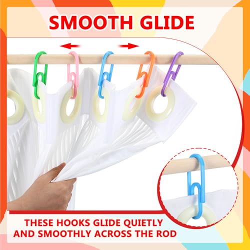 CroBlissful Rainbow Color 12 Pcs Jumbo Paperclip Shower Curtain Hooks