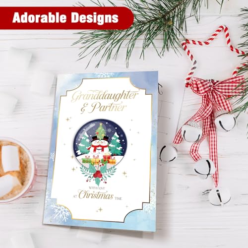 Christmas Card for Granddaughter and Partner Merry Xmas Card