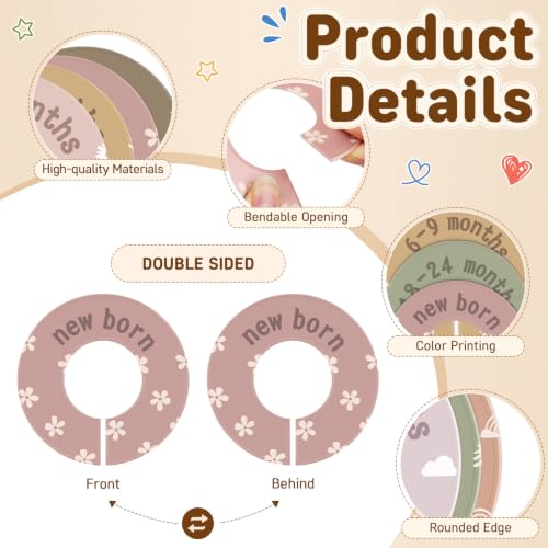 8PCS Double-Sided Baby Closet Dividers - Multi-Color Organizer Set