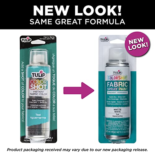 TULIP ColorShot Fabric Spray Paint Matte Teal 3 oz - Washable & Quick-Dry