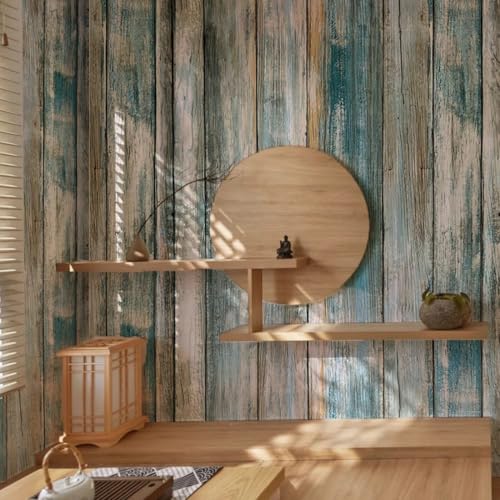 Blue Wood Shiplap Contact Paper - Peel and Stick Shelf Liner 17.7"x117"