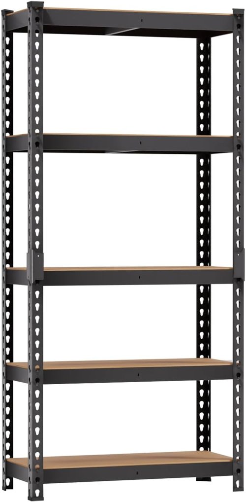 BestOffice Heavy-Duty 5-Tier Storage Shelves - Adjustable MDF Garage Shelving 11.8" D x 27.6" W x 60" H