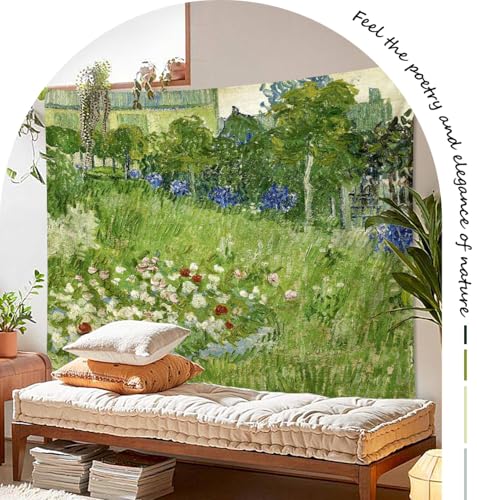 Van Gogh Green Floral Tapestry Wall Hanging 29" x 37"