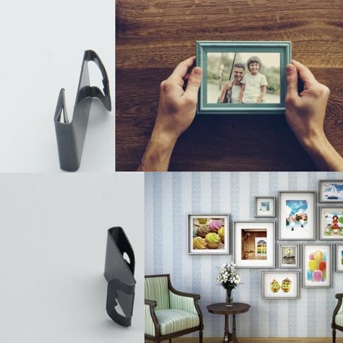 24 Pack Heavy-Duty Metal Photo Frame Hanger Hooks - Wall Mount Clips for Pictures & Art