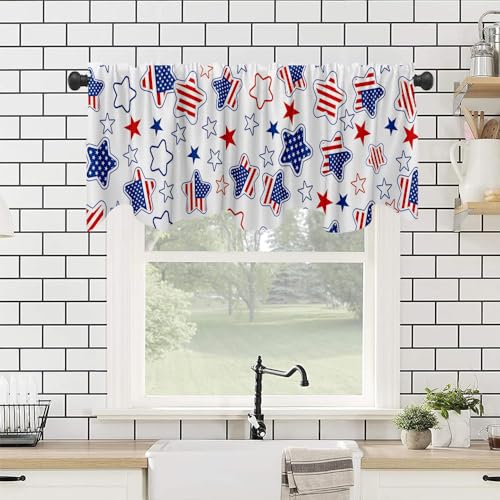 Independence Day American Flag Valance Curtain - 54x18 inch