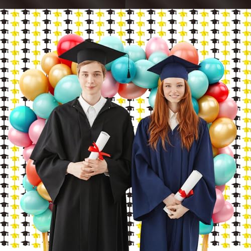 Metallic Foil Curtain Backdrop for Graduation Party - 2 Pack