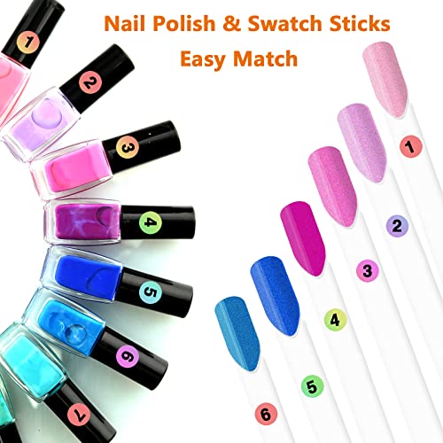 Holographic Number Stickers 1-600 for Nail Polish Swatches & Organization