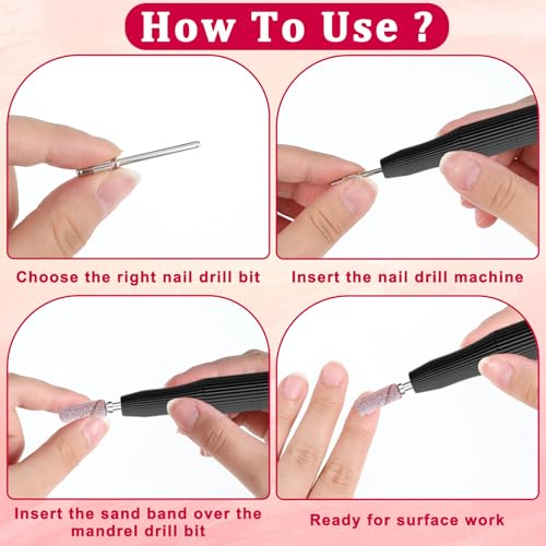Xelsluthe 8 PCS Mini Mandrel Nail Bits for Small Sanding Bands, 3.1mm