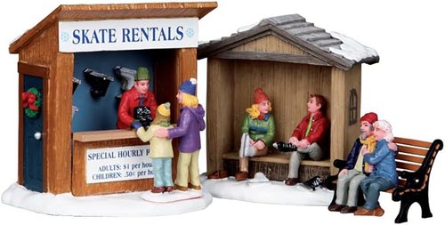 Lemax Christmas Village Accessory - Skate Rentals Set of 3 | Perfect Holiday Decor