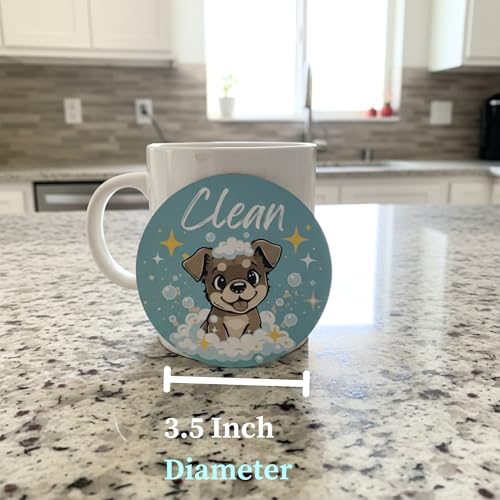 Dog Mom Dishwasher Magnet - Clean Dirty Sign for Dog Lovers