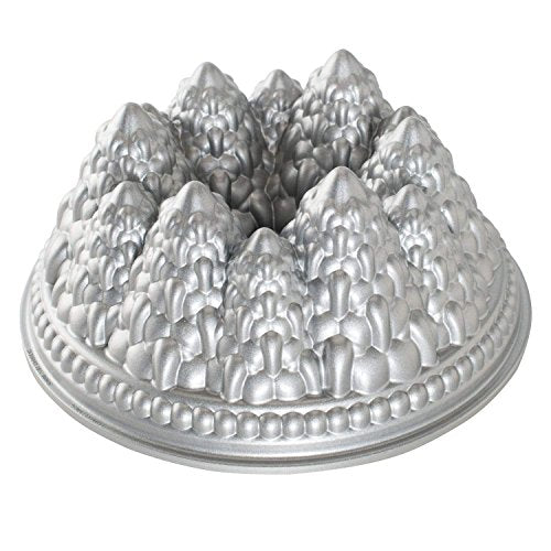 Nordic Ware Pine Forest Bundt Cake Pan - 9 Cup Silver Cast Aluminum