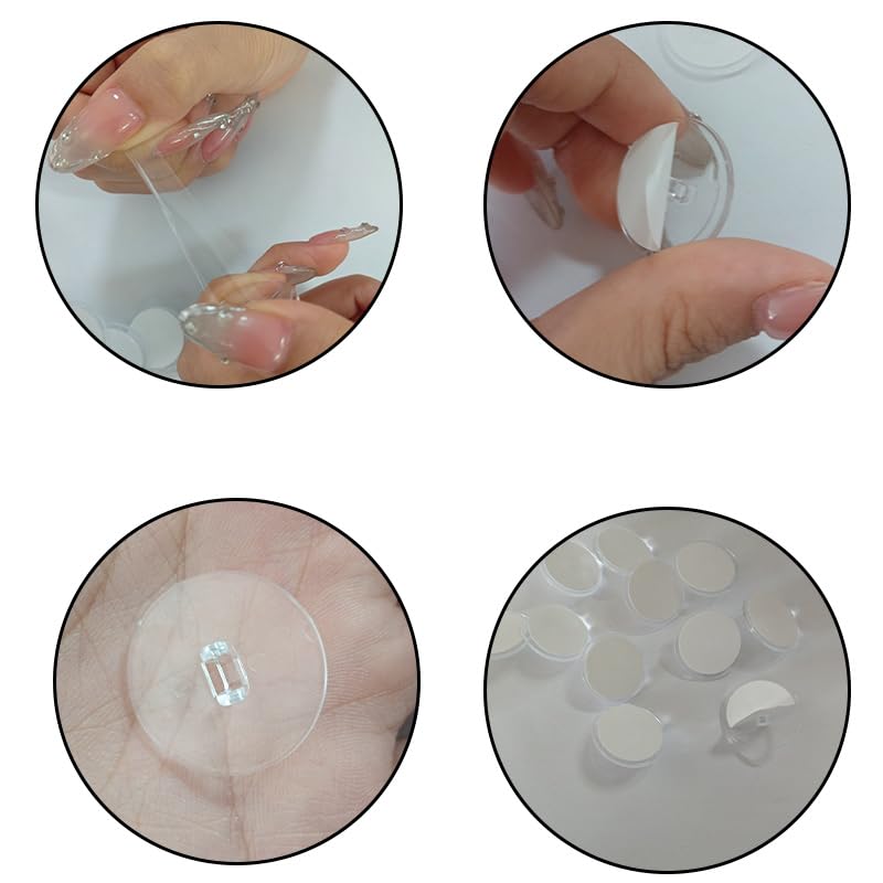 100-Pack Adhesive Ceiling Hooks – Removable Transparent Hanging Discs