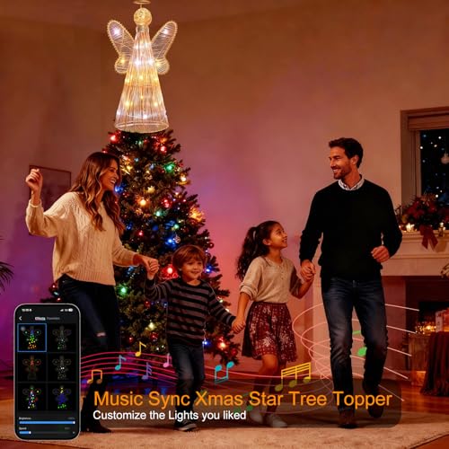 12-Inch Smart Christmas Tree Topper Angel with 80 Lighting Modes, App & Remote Control