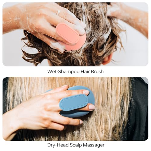 Silicone Shampoo Brush and Scalp Massager 2-Pack