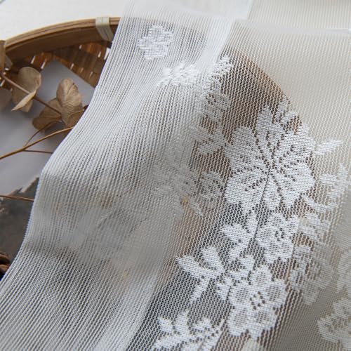 Blooming Vine Sheer Valance Curtain - 52 x 13 Inch Rod Pocket Drape