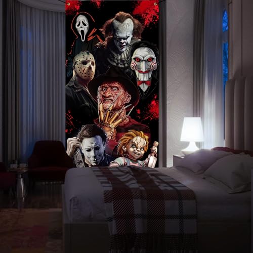 Halloween Horror Movie Door Cover Banner - Spooky Indoor & Outdoor Decor