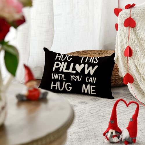 AVOIN colorlife Black Throw Pillow Cover - Valentine's Day Gift 12x20