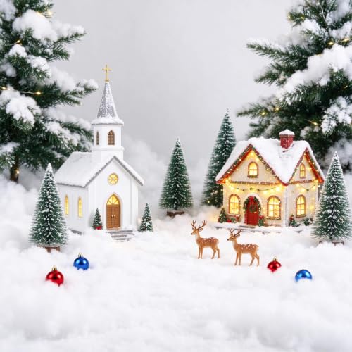 Fake Snow Decorations for Christmas - 30oz Fiber Snow Cotton Covering 90 Sqft