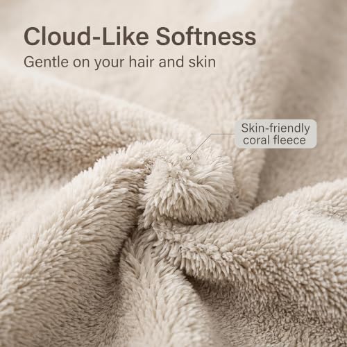 Microfiber Hair Towel Wraps - 2 Pack Super Absorbent Turbans for Curly Hair