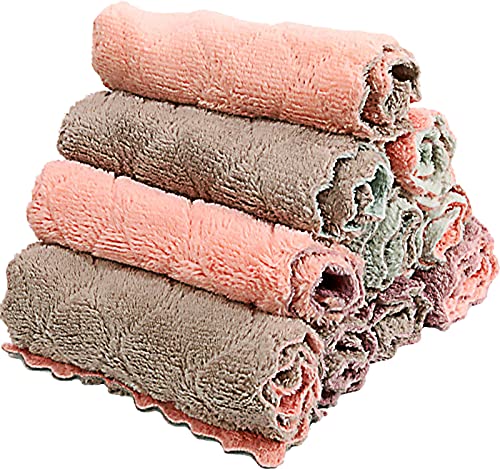 SAOYOAS 10 Pack Microfiber Kitchen Towels - Super Absorbent Coral Velvet