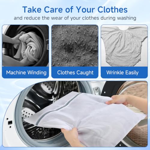 Teskyer 6 Pcs Mesh Laundry Bags Set for Delicates - 6 Sizes (1XXL, 1XL, 1L, 1M, 1S, 1Bra)