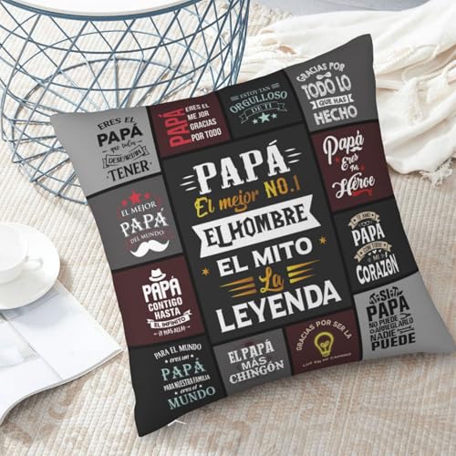Papá Throw Pillow Cover 18x18 - Decorative Father's Day Gift for Dad