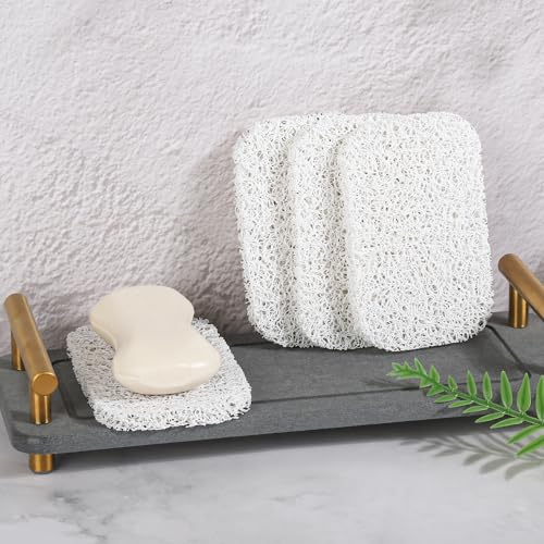 Emlim White Soap Holder Pad - 4 Pack Non-Slip Soap Dish Liners for Kitchen & Bathroom, Custom Fit, Extend Soap Lifespan