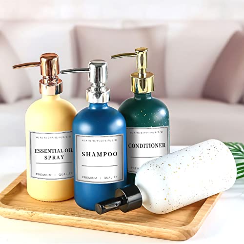 16 PCS Waterproof Labels for Bottles - Removable Soap & Lotion Stickers