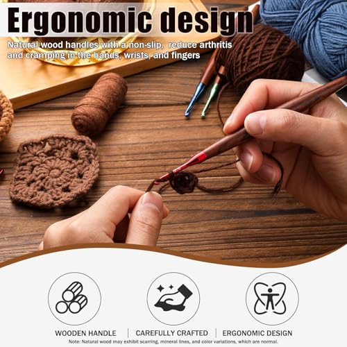 Giwrmu 3mm Ergonomic Crochet Hook with Wooden Handle - Smooth & Durable