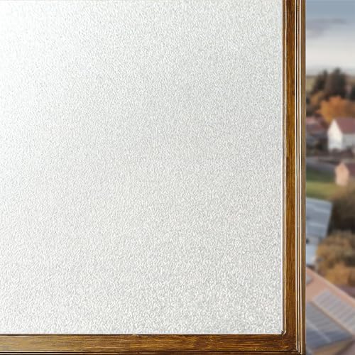 Soqool Frosted Glass Privacy Film - Self-Adhesive, UV Blocking, 17.7" x 78.7"