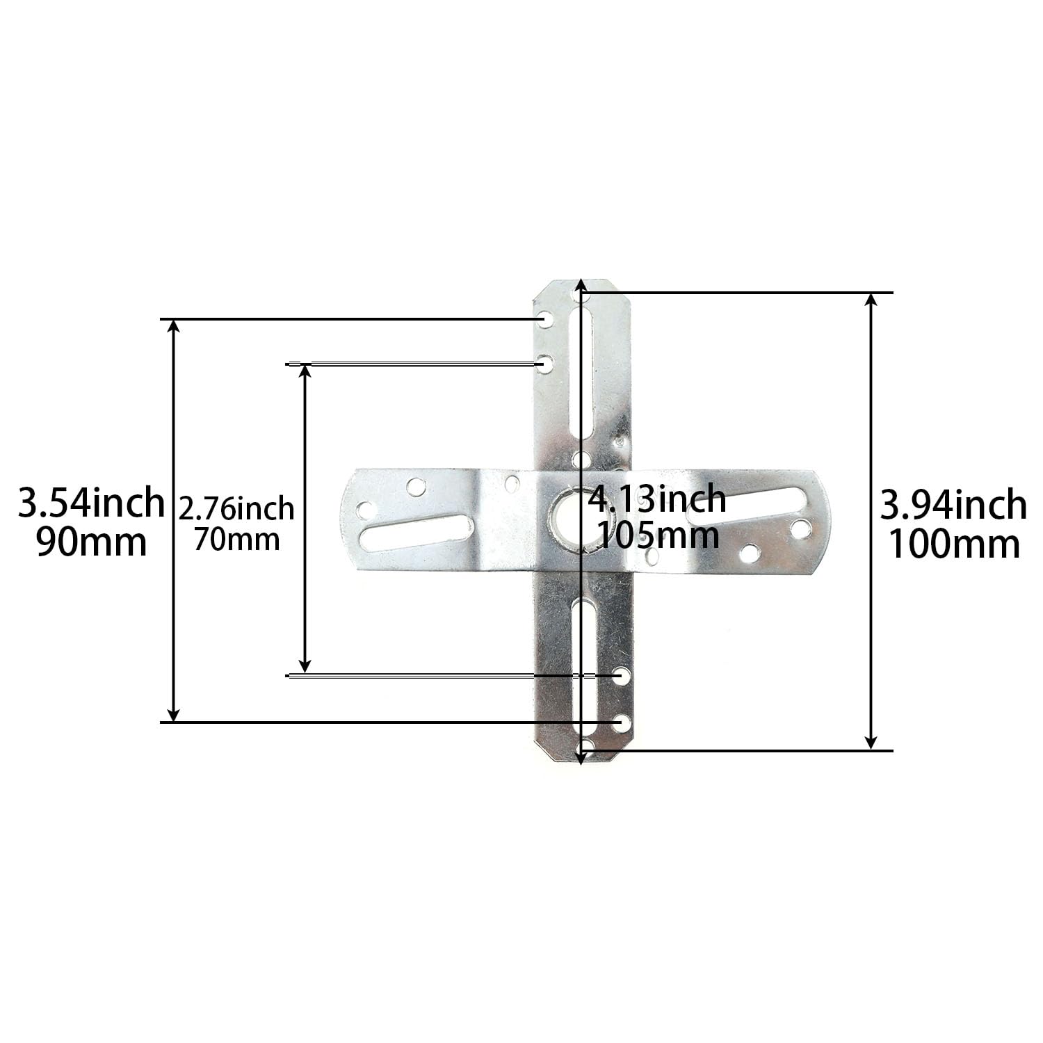 MEETOOT 2 Sets Luminaire Mounting Bracket Swivel Lighting Crossbar Luminaire Crossbar Silver Cross Plate Suitable for Pendants Ceiling Light Wall Light and Fan Light